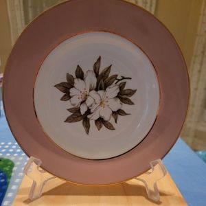 4 VINTAGE SEVRON SAUCER PLATES